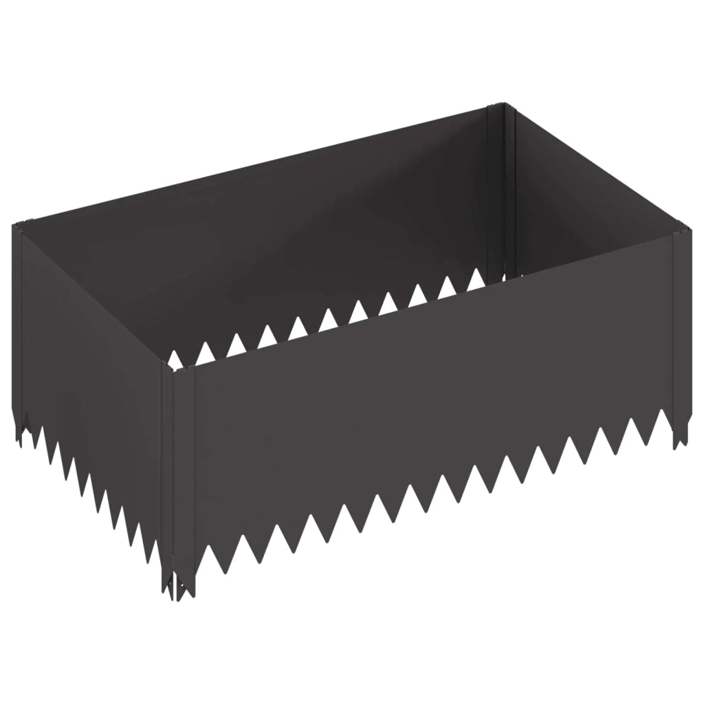Bordura per Prato 4 pz 100 x 60 x 35 cm Acciaio Nero 8008946
