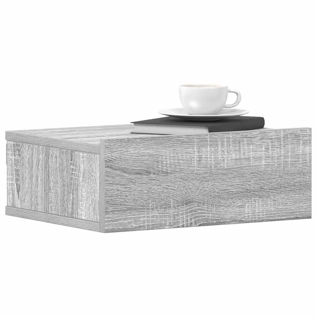 Comodini Pensili Grigio Sonoma 2pz 40x30x15cm Legno Multistrato cod mxl 30404