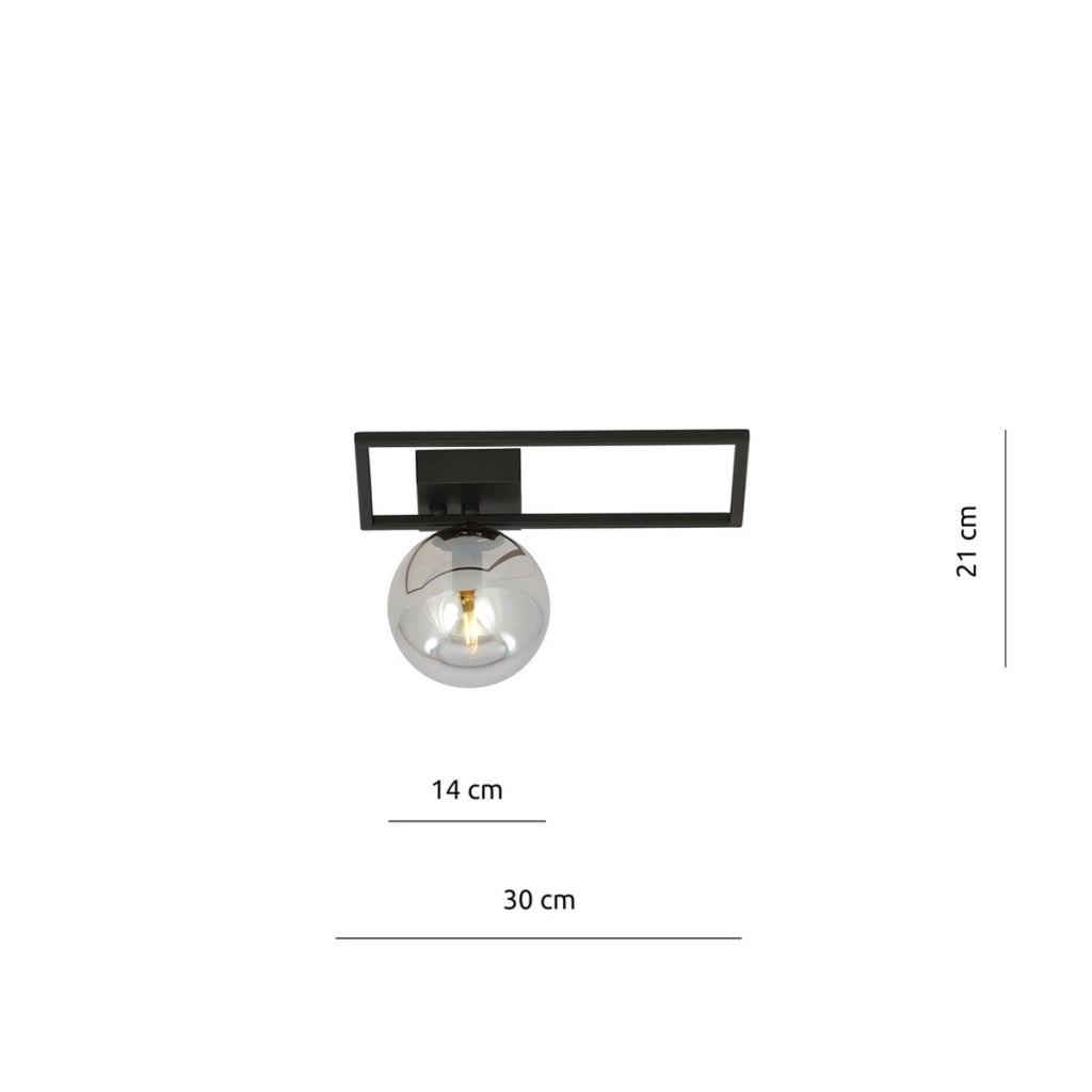 Lampada da soffitto Imago in acciaio nero e grafite
