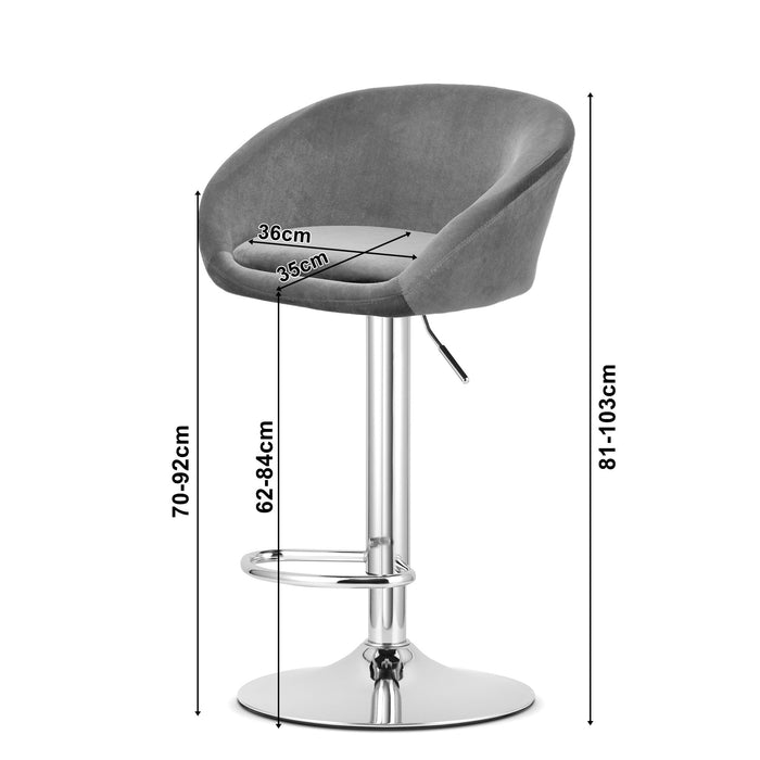 Sgabello in velluto VALORA EAST - Blu navy - Design elegante x 2