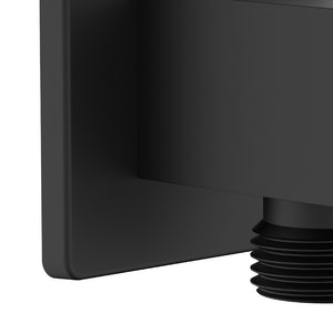 Presa d'acqua quadra con supporto doccia in ottone finitura nera