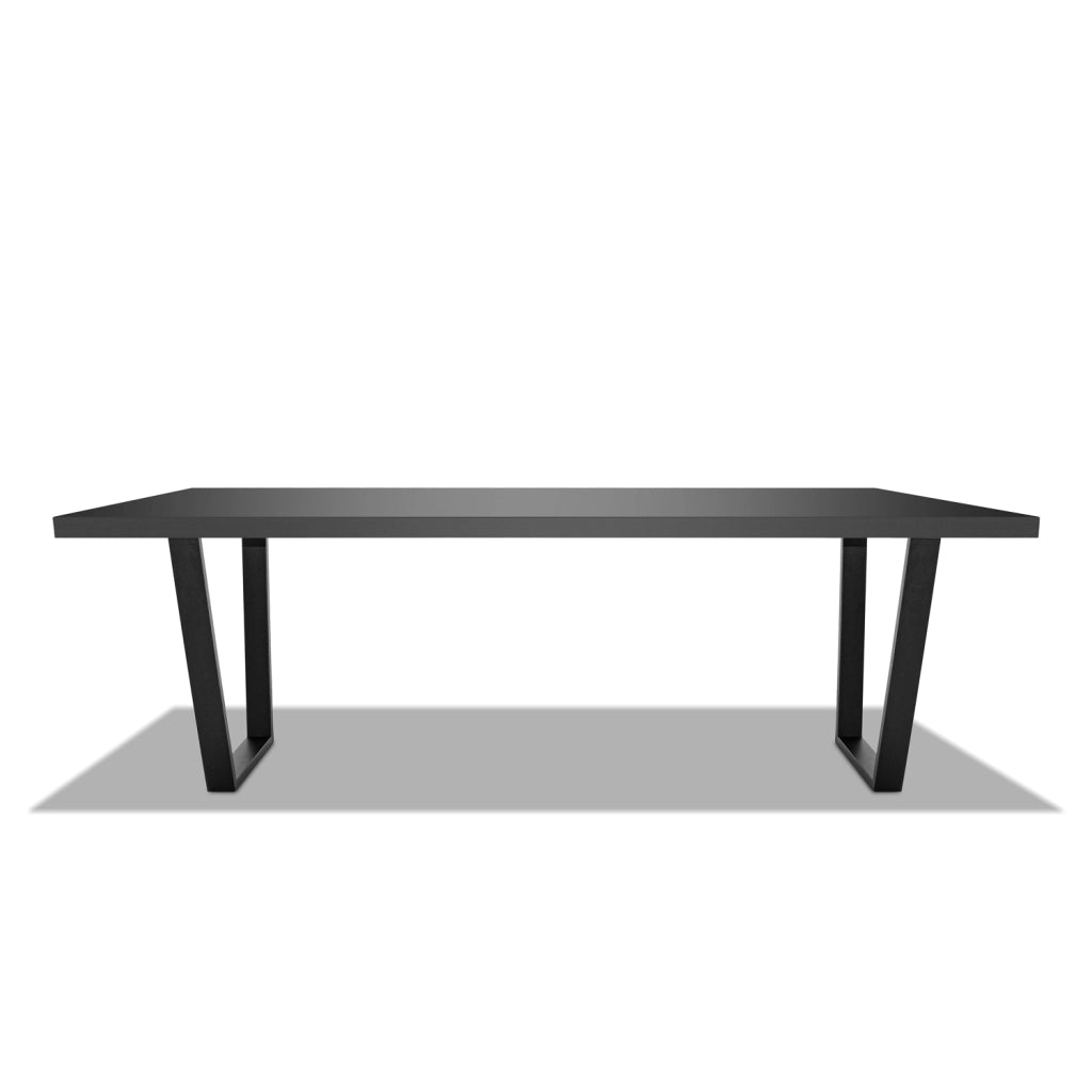 MONTERO - Ripiano per tavolo da 220x100x5cm pranzo in legno con rivestimento in laminato nero. Piano per scrivania, tavolo cucina, tavolino da caffè