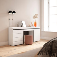 Tavolo da toeletta, 177x35x75cm, Con cassetto, Cassettiera, Bianco RF3453