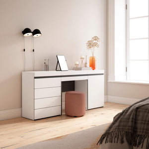 Tavolo da toeletta, 177x35x75cm, Con cassetto, Cassettiera, Bianco RF3453