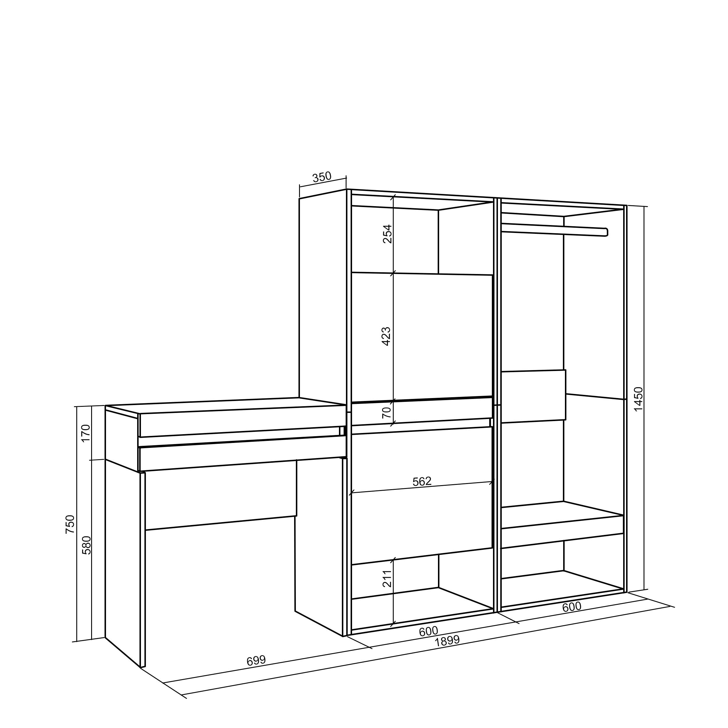 Consolle Ingresso, 190x35x145cm, Con cassetto, Scarpiera, Armadio Aperto, Bianco RF3441
