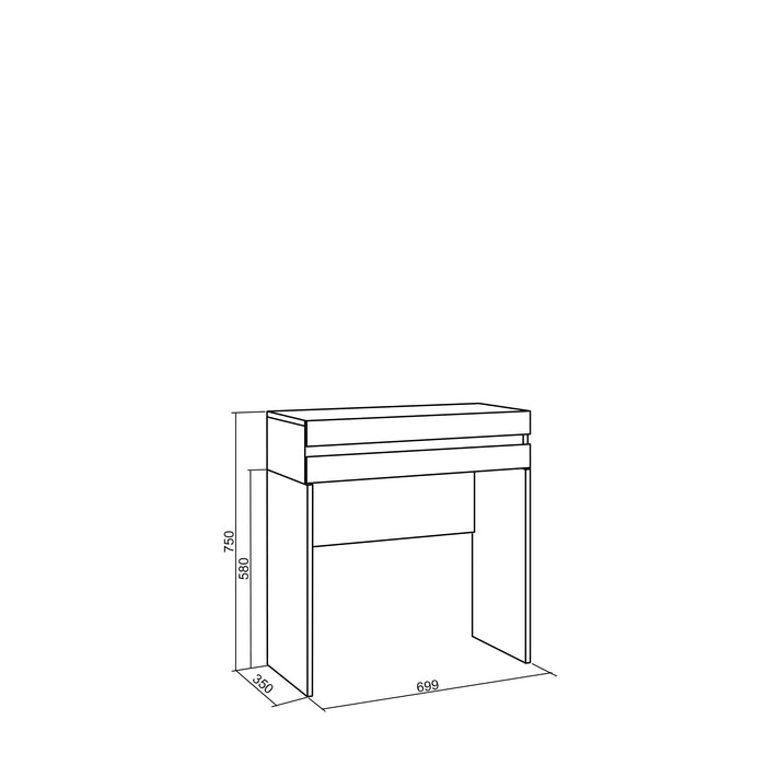 Tavolo da toeletta, 70x35x75cm, Con cassetto, Camera da letto, Bianco RF3450