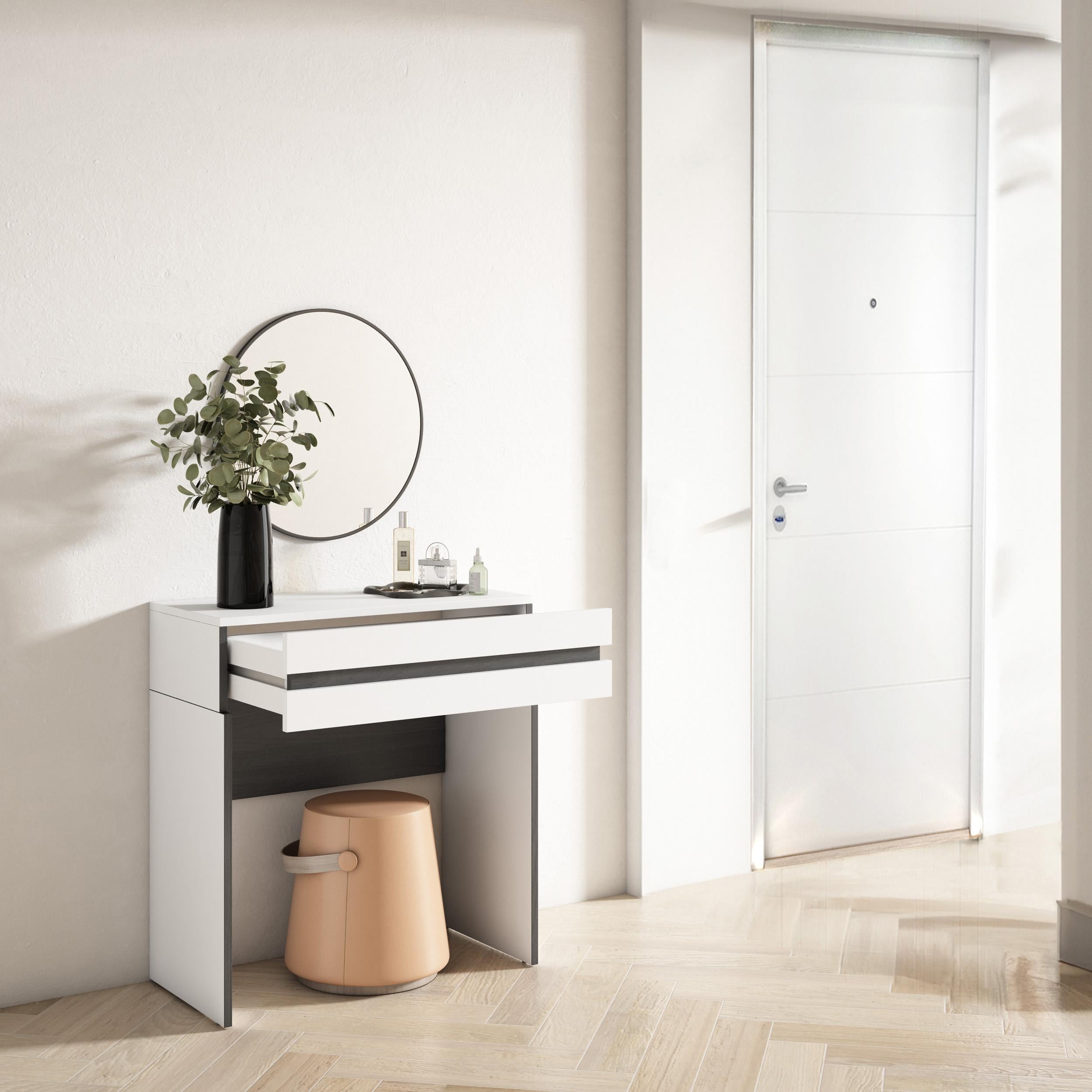 Tavolo da toeletta, 70x35x75cm, Con cassetto, Camera da letto, Bianco RF3450