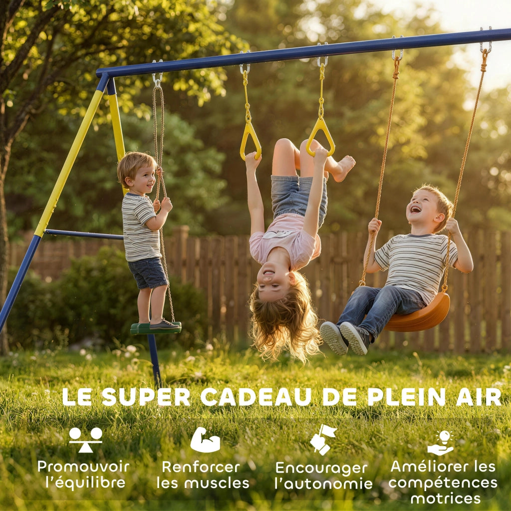 Portico Altalena 3 in 1 per Bambini ¨C zephmum ¨C Verde, Polipropilene