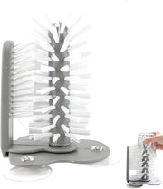 Pulitore a vetro con 360 gradi di pulizia - Spazzola per bottiglie - Pulitore di vetro - Morsetti antiscivolo - Materiale PP/PVC resistente - Setole di spazzola flessibili - Spazzola per bottiglie