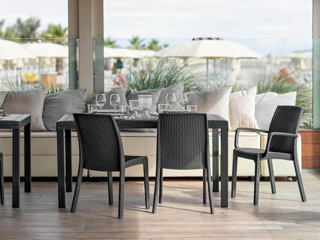 Tavolo Houston 150x90x74 h cm in Wicker Antracite