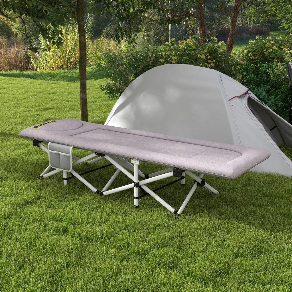 Letto da campo pieghevole in metallo ¨C zephmum ¨C grigio 185x65x37 cm