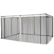 EasyComfort Zanzariera per Gazebo Tende di Ricambio Universale con Cerniere, 352x207cm - Nero e Beige