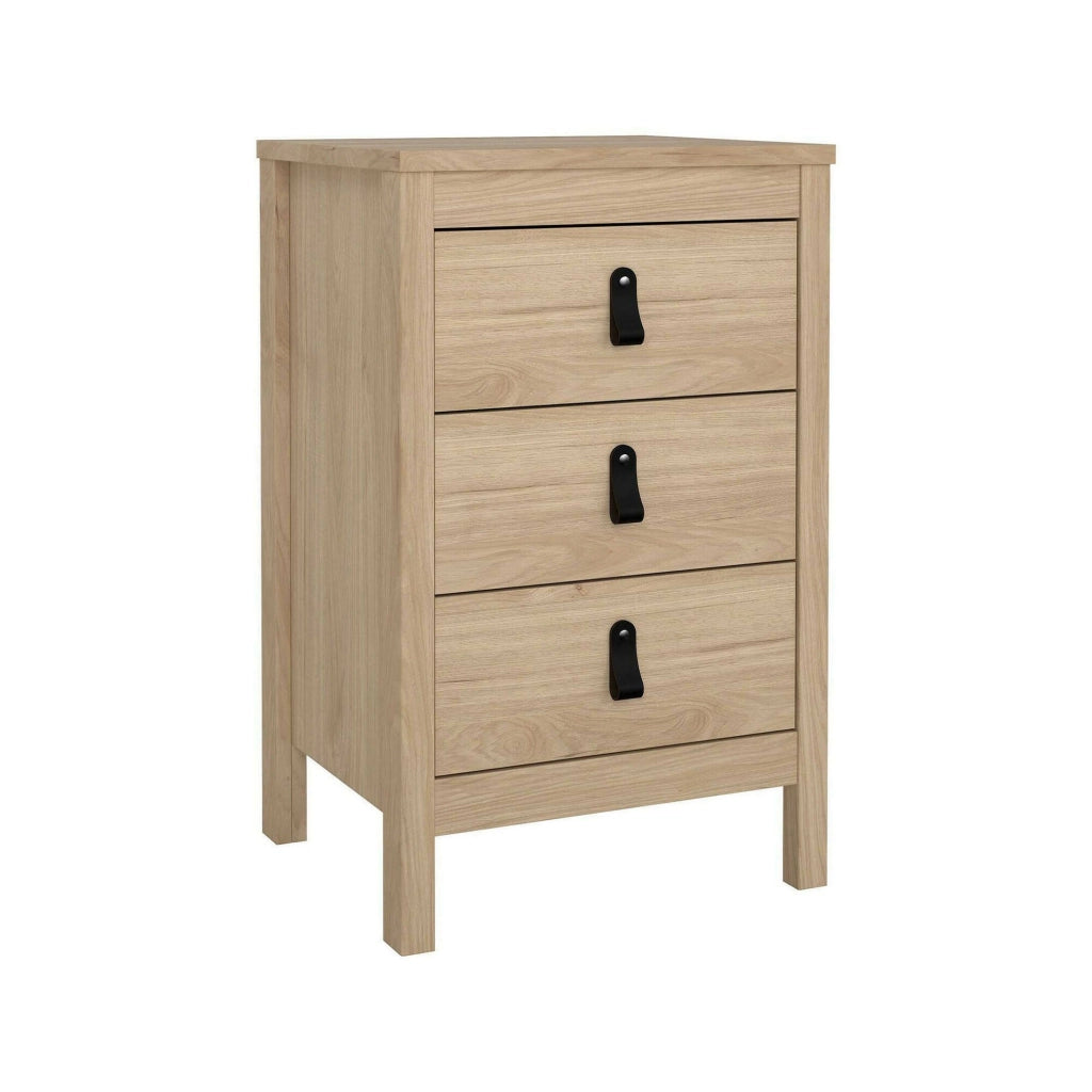 Comodino Lombardia, Comò basso, Tavolino da notte, Mensola da letto, 44x38 h70 cm, Rovere