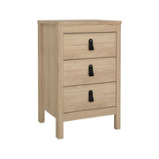 Comodino Lombardia, Comò basso, Tavolino da notte, Mensola da letto, 44x38 h70 cm, Rovere