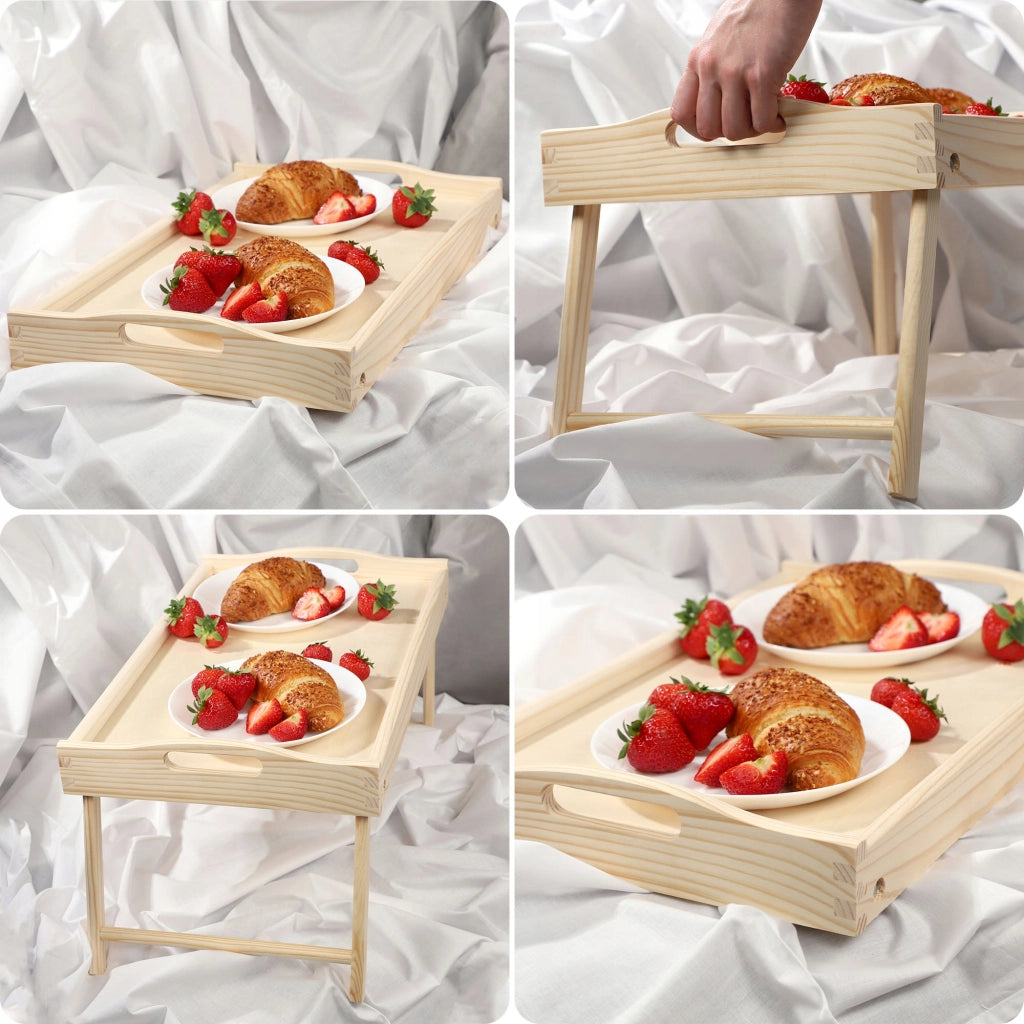 Tavolino da colazione pieghevole in legno KADAX per laptop da letto, vassoio regalo