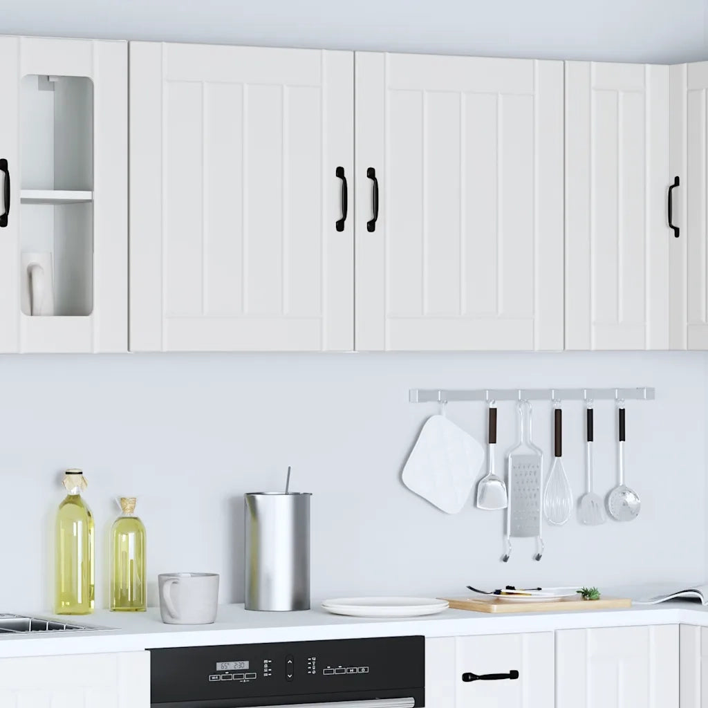 Pensili da cucina 2 pz Lucca in Legno Multistrato Bianco 853798