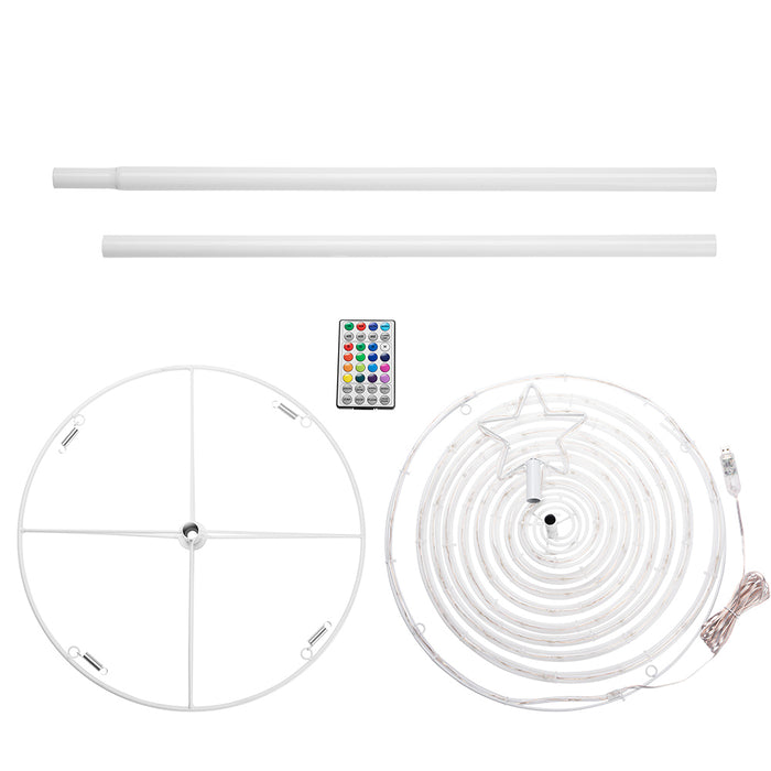 Albero di Natale Luminoso 100 Luci a Led Spirale per Interno ed Esterno 150 CM