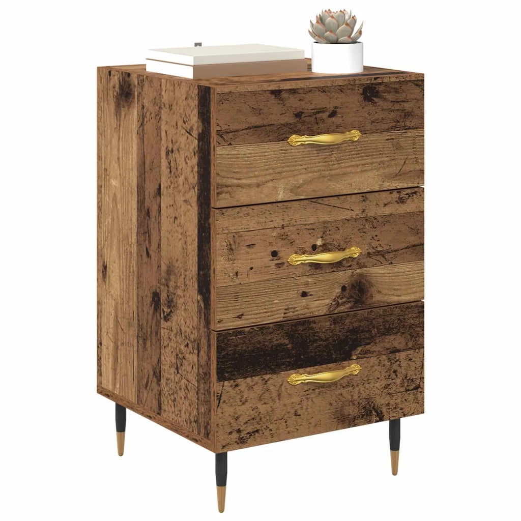 Comodino | Armadio da Notte | Mobiletto da notte con cassetto Legno vecchio 40 x 40 x 66 cm