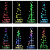 Albero di Natale Luminoso 135 Luci a Led Spirale per Interno ed Esterno 180 CM