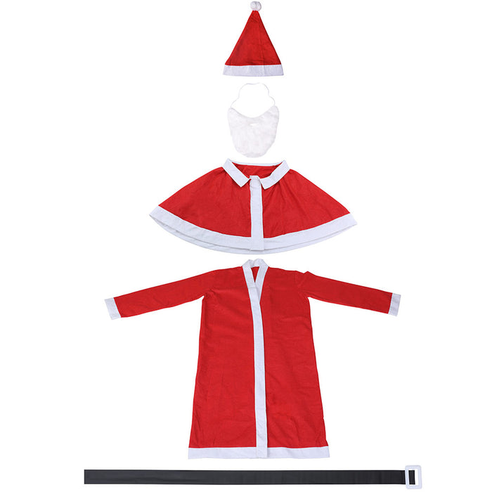 Costume Completo Babbo Natale per Adulti Uomo Travestimento Resistente e Comodo