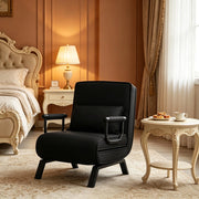 Letto singolo pieghevole 1 posto 184 × 65 cm con schienale reclinabile a 5 posizioni, senza materasso, nero