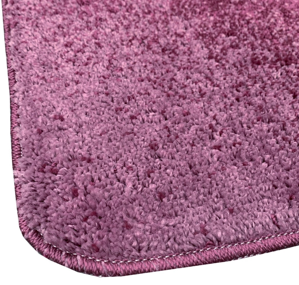 Tappeto Bagno Camera Scendiletto Doccia Vasca Antiscivolo Assorbente Shaggy Soffice IBISCO A Parure 3 Pezzi - Porpora