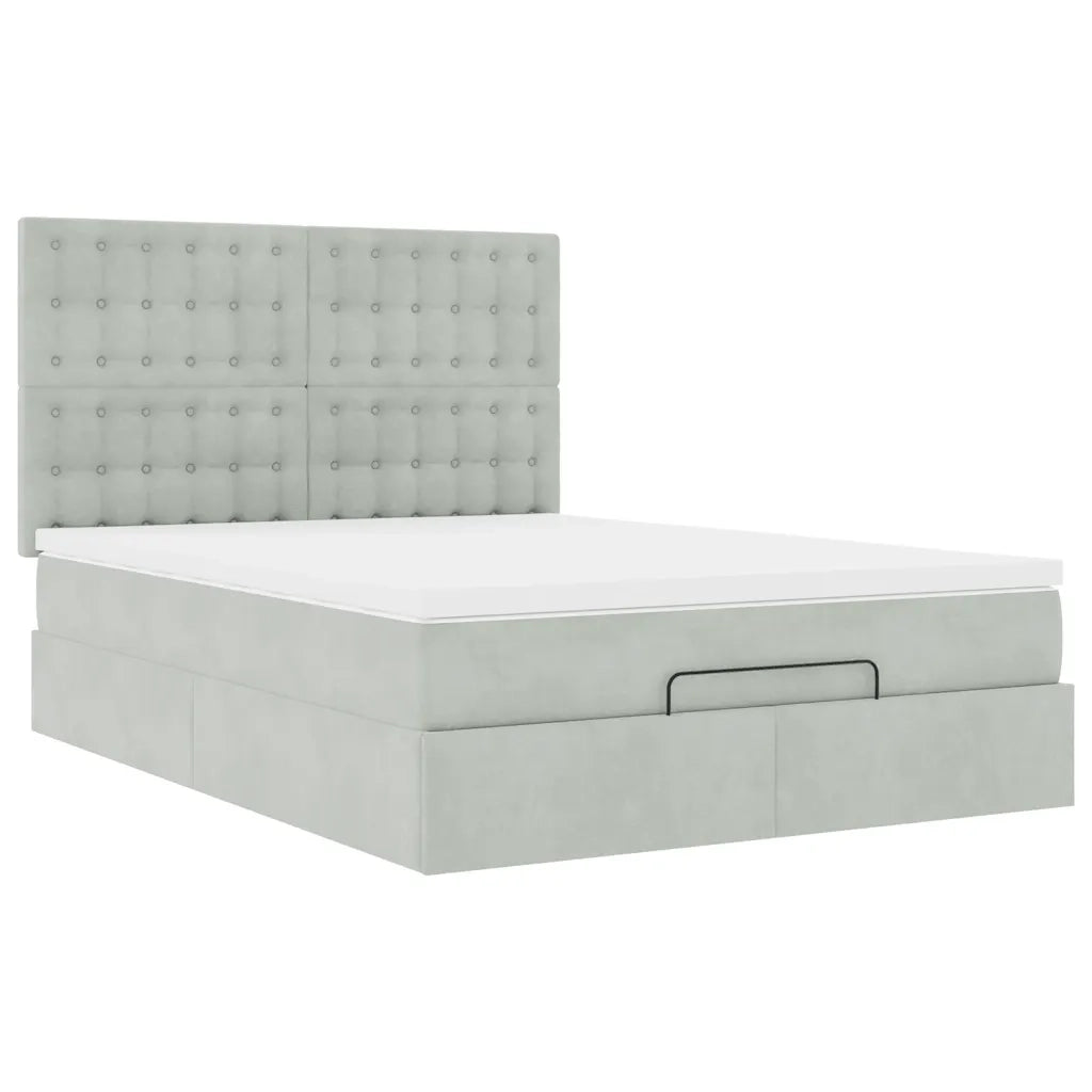 vidaXL Struttura Letto Pouf con Materassi 140x190 cm Velluto