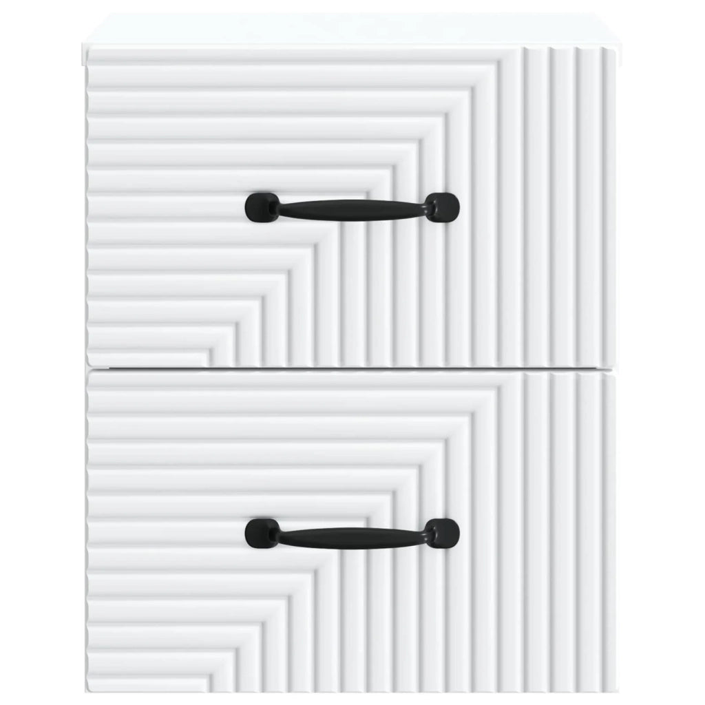 Set di 2 Comodini | Armadio da Notte | Mobiletto da notte a muro Bianco 34,5 x 33 x 40 cm