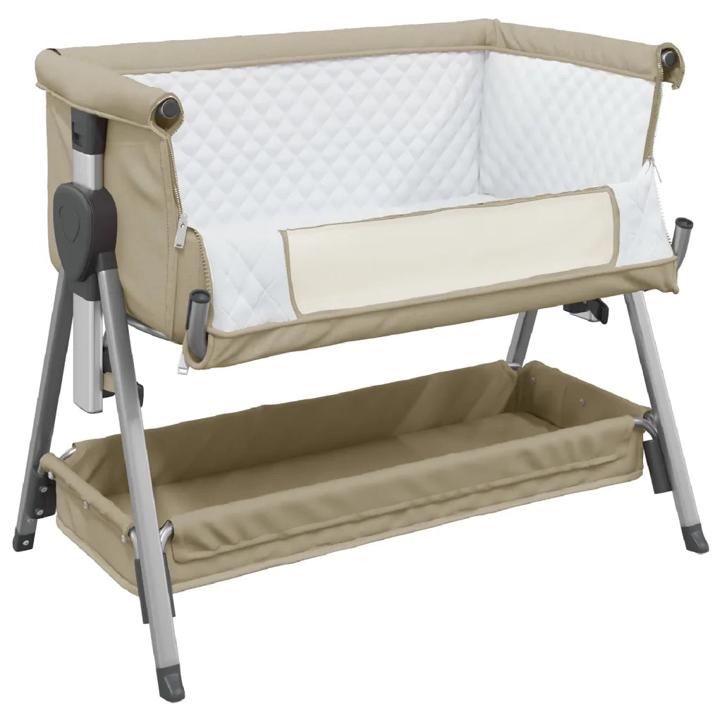 Lettino per Bambini con Materasso Tortora in Tessuto di Lino cod mxl 72370