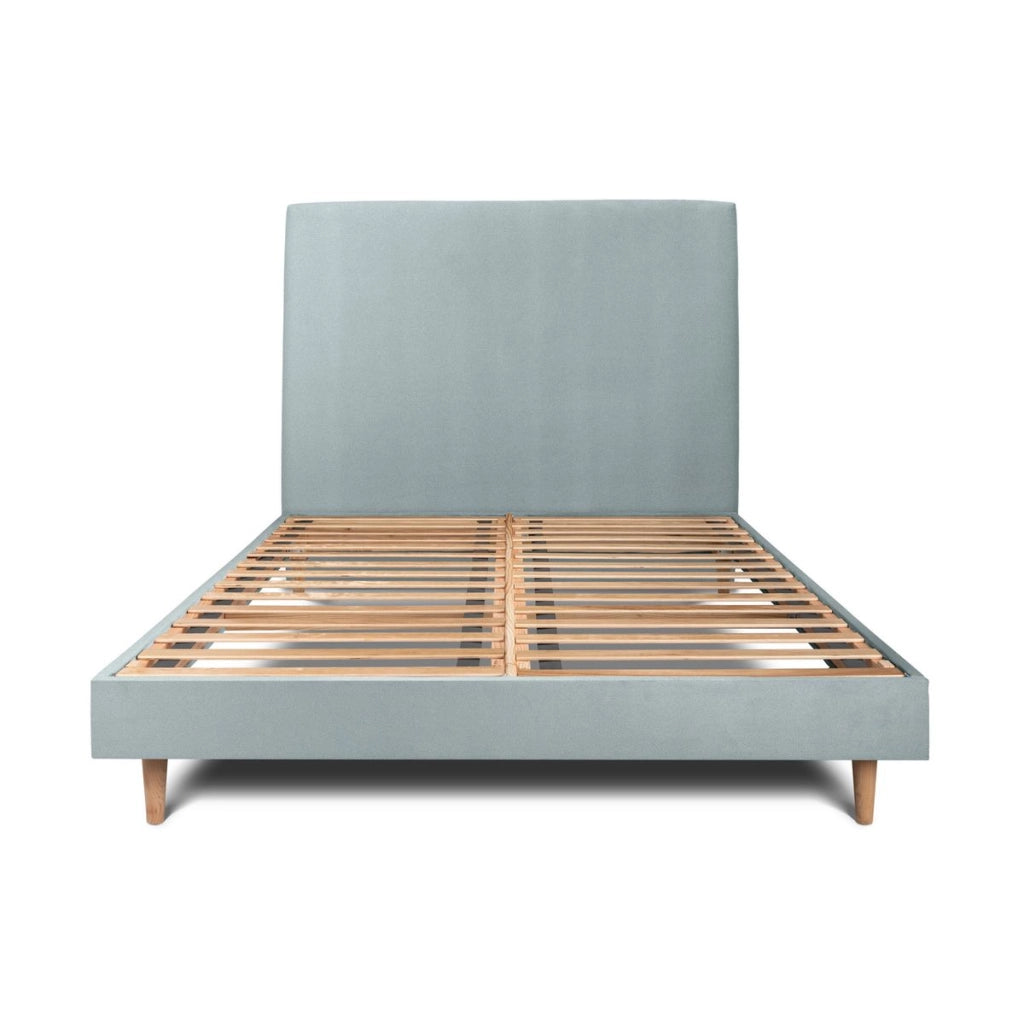 Letto 140x200 cm con testata imbottita - Tessuto velluto
