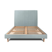 Letto 140x200 cm con testata imbottita - Tessuto velluto