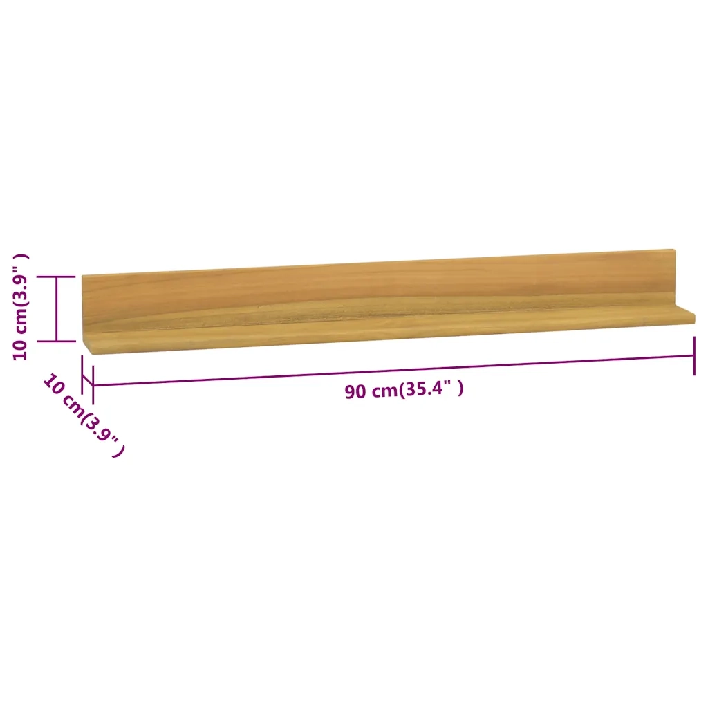 Mensole da Parete 2 pz 90x10x10 cm in Legno Massello di Teak 338260