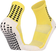 Calzettoni da Calcio - Calzettoni con Grip - 3 Paia - Calzettoni Sportivi - Calcio - Dimensione Unica 39-45 - Calzettoni Resistenti e Comfortevoli - Calzettoni Antiscivolo per Calcio, Pallacanestro, Hockey, Rugby Sport - Antiscivolo - Giallo