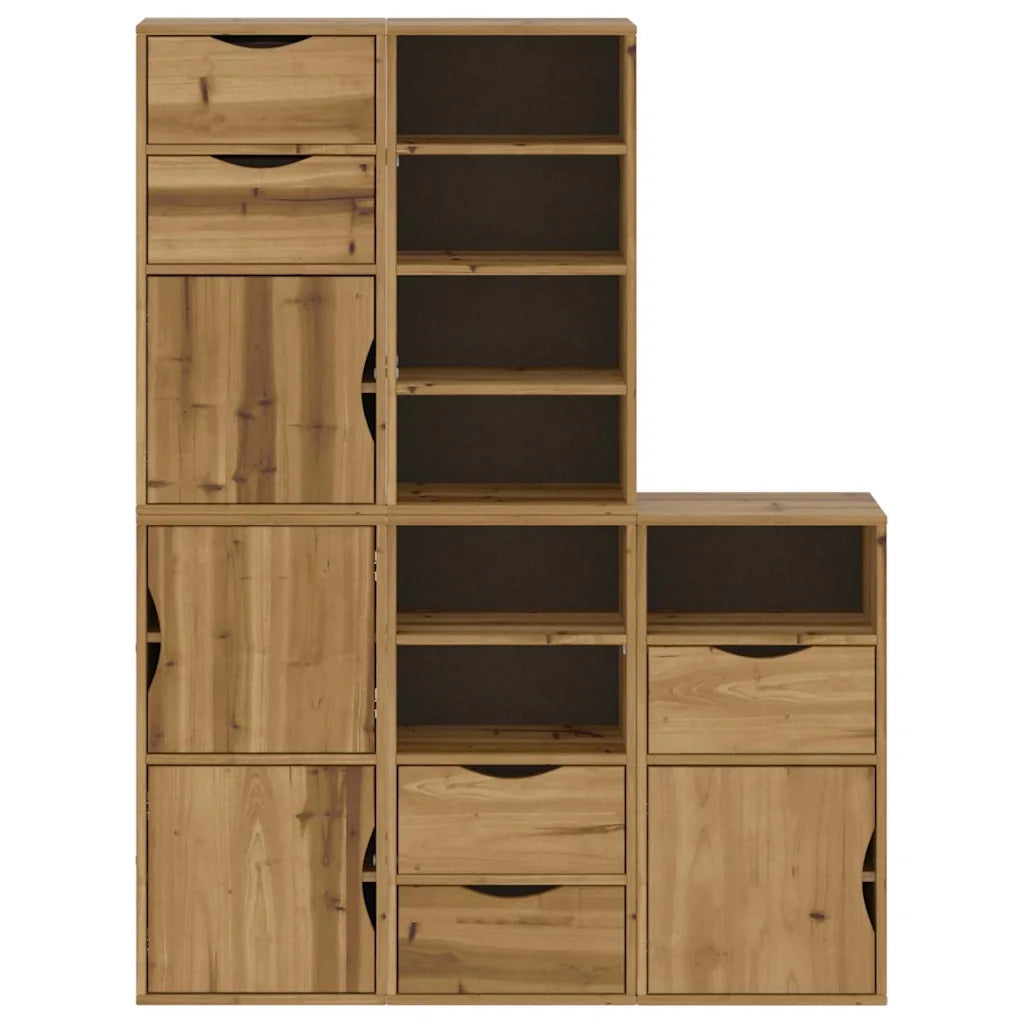 Armadietti Laterali 5 pz ODDA 40x24x79 cm Legno Massello Pino 3365362