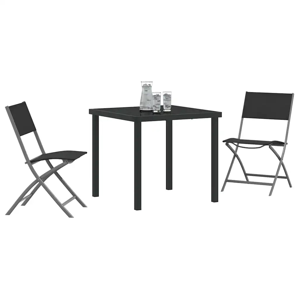 Set da Pranzo per Giardino 3 pcs Nero 3379373