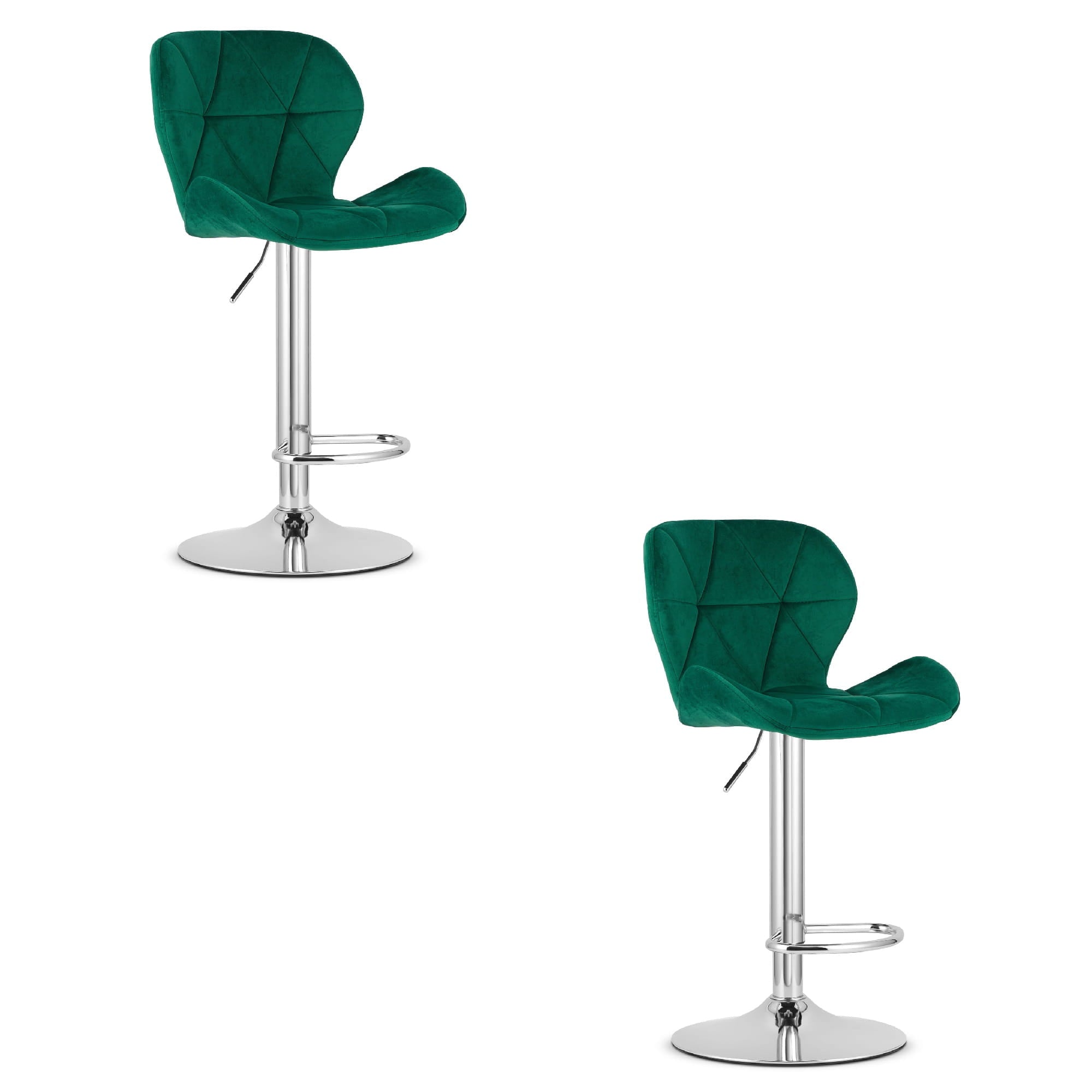 Sgabello in velluto VALORA WEST - Elegante nero per soggiorno, cucina x 2