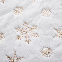 Tappeto Gonna Copertura Base Albero di Natale 80cm Peluche Fiocchi di Neve Gold
