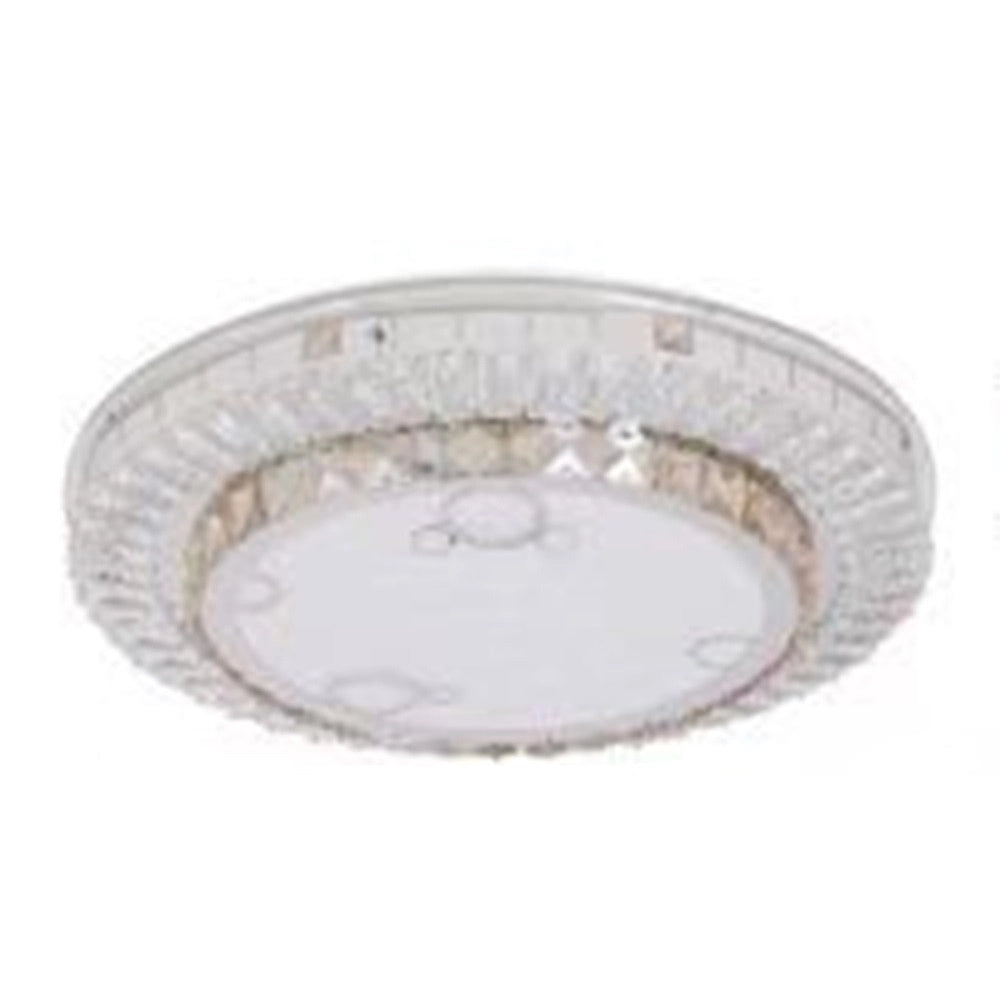 Trade Shop - Plafoniera Soffitto 65w ø50cm Led Design A Strati Con Cristalli Bolle Luce Fredda 51369 -