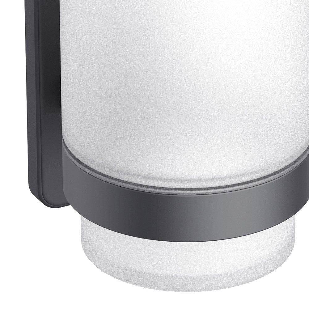 Porta bicchiere a muro in acciaio nero opaco e vetro satinato - Serie Blend