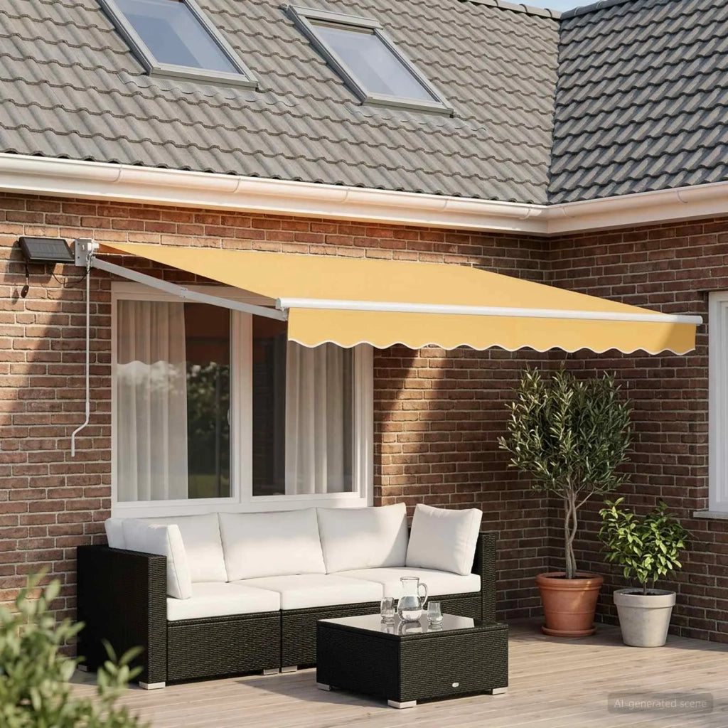 Tenda retrattile manuale con LED Sabbia 3425965