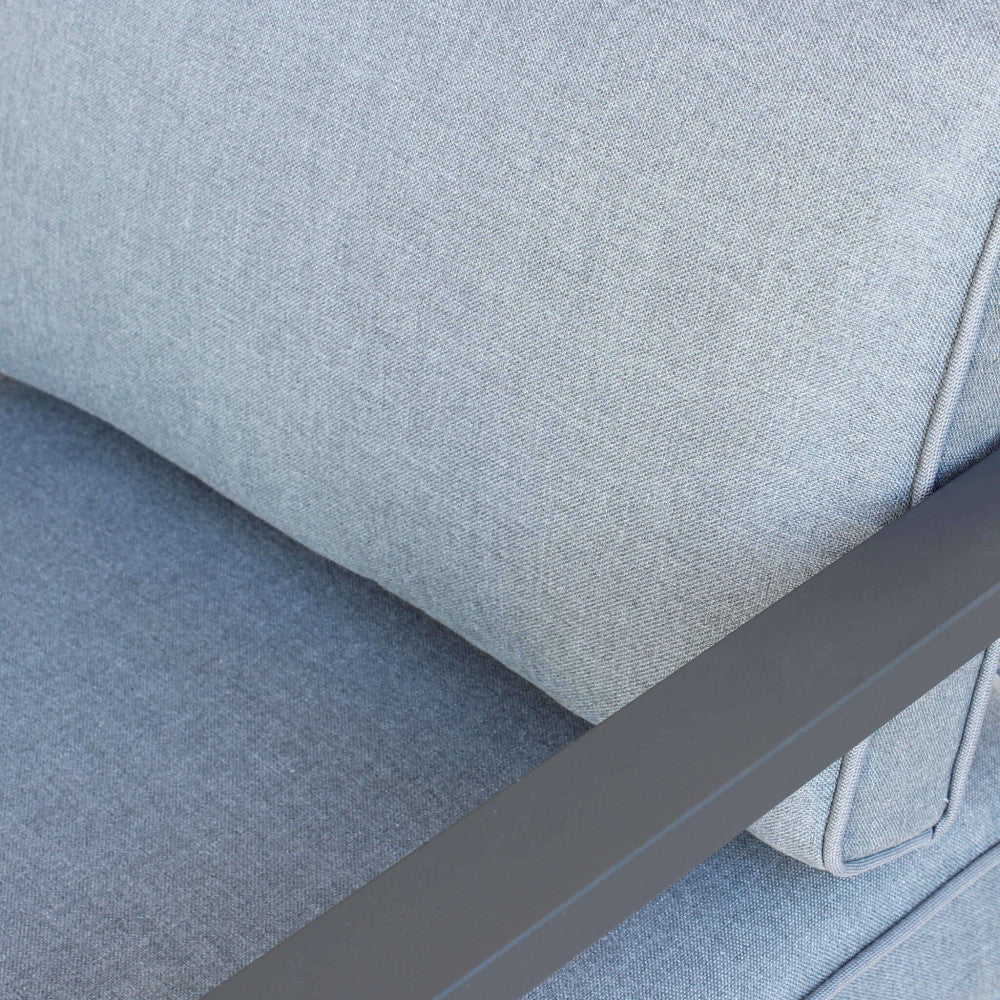 Set Salotto da Giardino Divano 2 Poltrone e Tavolino con Cuscini in Alluminio Antracite