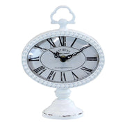 OROLOGIO DA APPOGGIO LUDOVIC TONDO IN FERRO BIANCO 16,5 X 8,5 X H22,5 CM