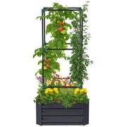 Hochbeet con griglia rampicante ¨C zephmum ¨C grigio scuro 61x61x140 cm