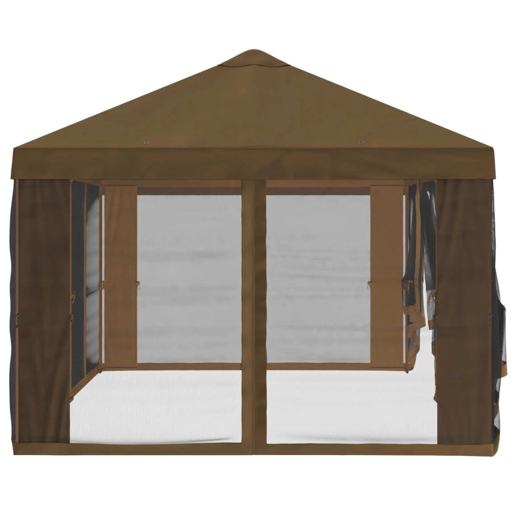 Copertura Gazebo con Pareti Laterali 6 x 3 m Tortora Poliestere 900415