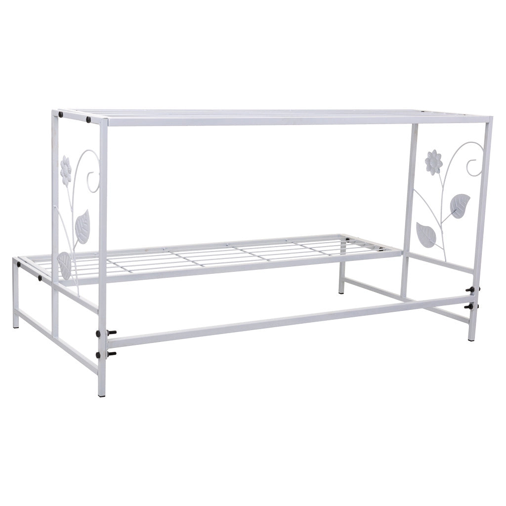 Supporto portavaso in metallo bianco 80x44x44h