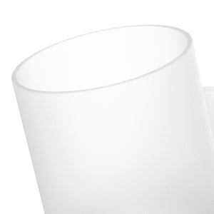 Porta bicchiere a muro in acciaio bianco e vetro satinato - Serie Blend