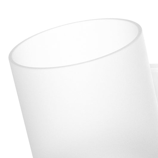 Porta bicchiere a muro in acciaio bianco e vetro satinato - Serie Blend