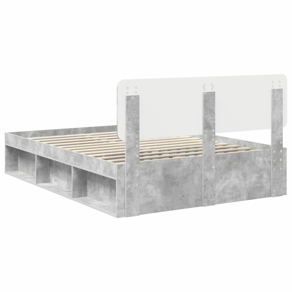 Struttura del letto Calcestruzzo 140 x 190 cm Pino massello 3412081
