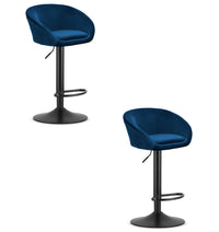 Sgabello in velluto VALORA EAST - Blu navy - Design elegante x 2