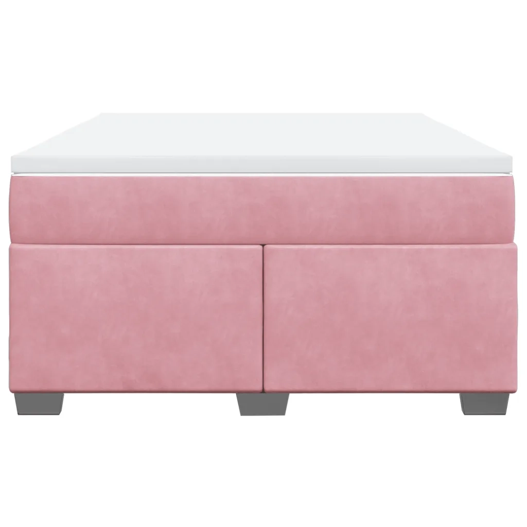Giroletto a Molle con Materasso Rosa 160x200 cm in Velluto 3285298
